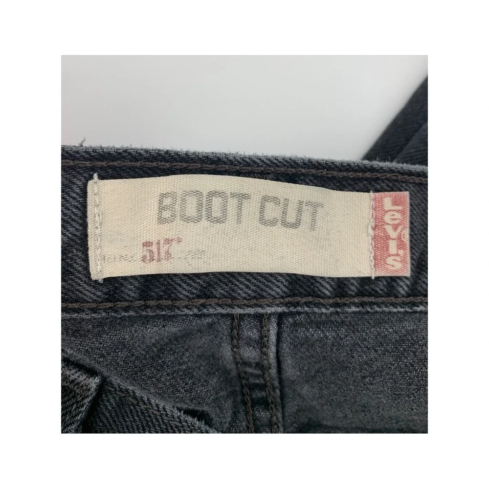 Vintage Levis 517 Jeans Mens 32x29 Black Boot Cut Distressed Y2K (Tag 33x34)